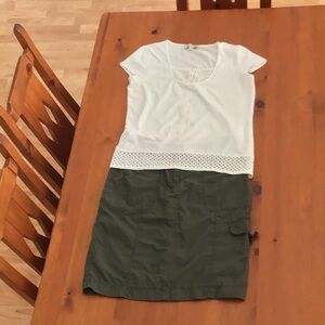 Della Spiga Italy, Green Cargo Skirt